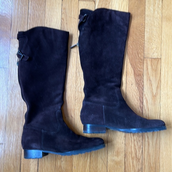 Calvin Klein Row Suede High Boot Dark Brown 7M - Picture 2 of 3